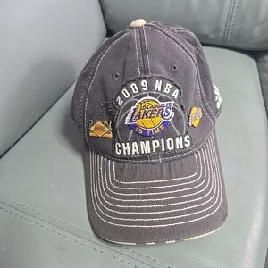 Los Angeles Lakers Hat NBA 15 Time Champions Cap 2009 Gray Adidas Distressed